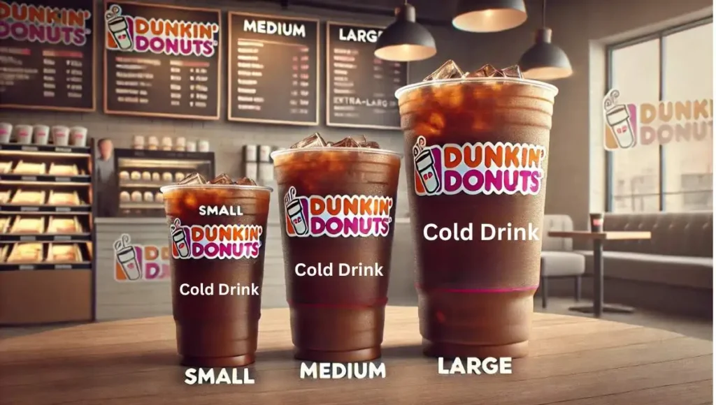 An overview of Dunkin’ Donuts cold drink sizes, highlighting the variety and options for what are the cup sizes at Dunkin Donuts