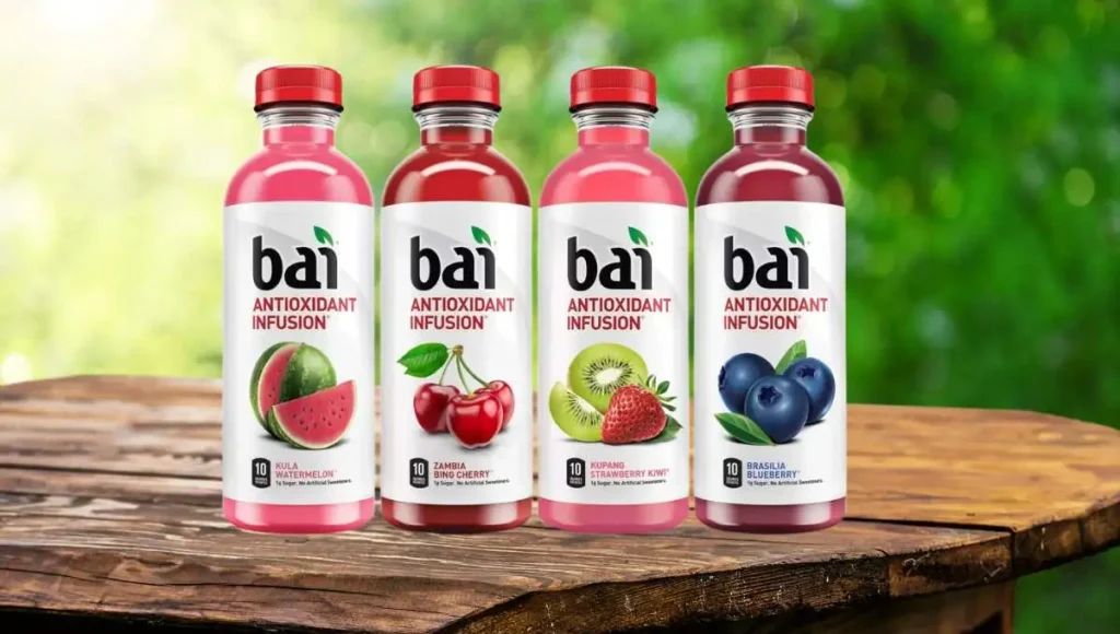 Different Bai antioxidant infusion bottles with various fruit flavors, raising the question of whether Bai contains caffeine