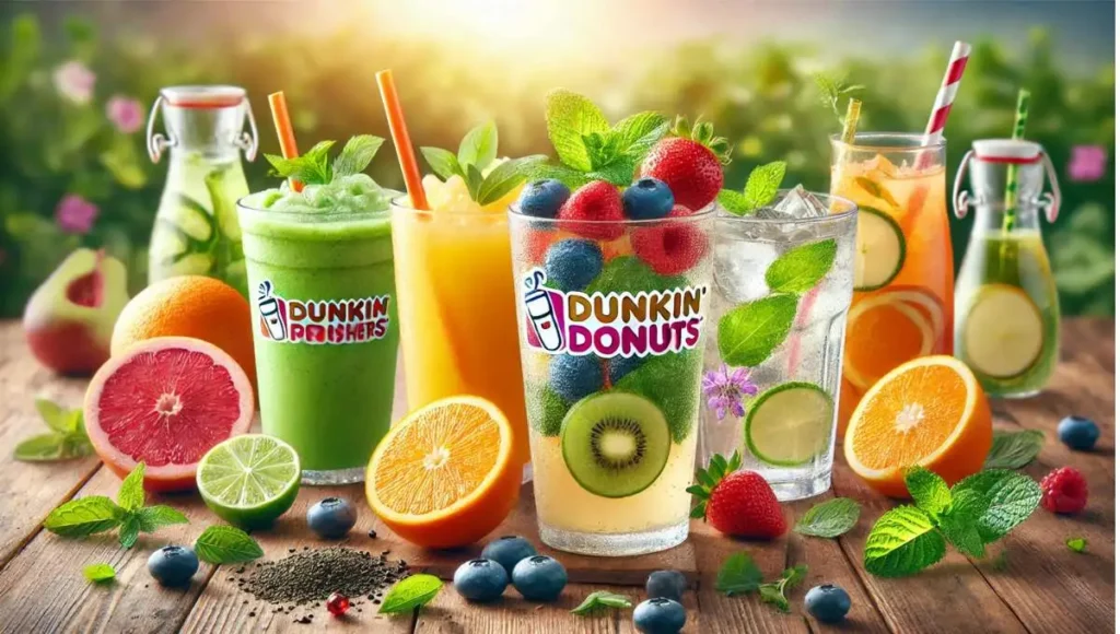 Various fruit drinks as healthy alternatives to Dunkin Refreshers, providing options for those avoiding caffeine