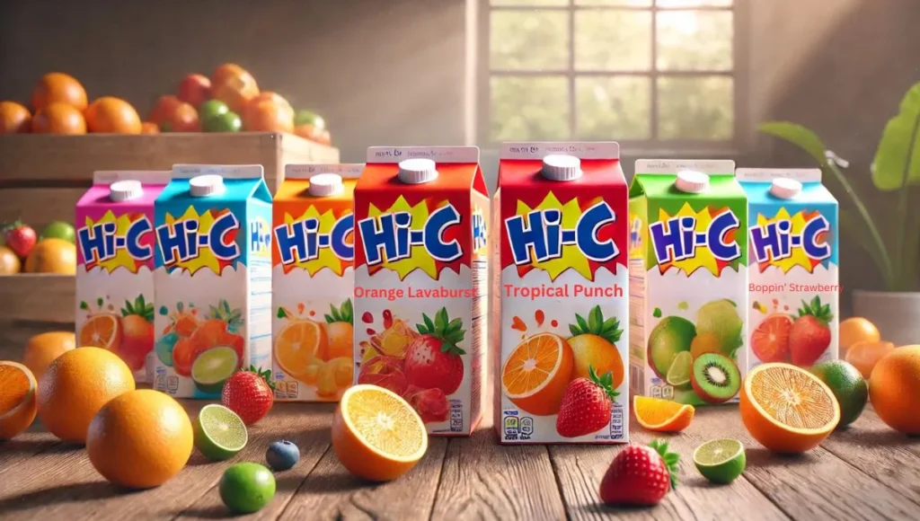 Various Hi-C flavors displayed, focusing on their caffeine-free nature. Wondering, does Hi-C have caffeine? No, it doesn’t.
