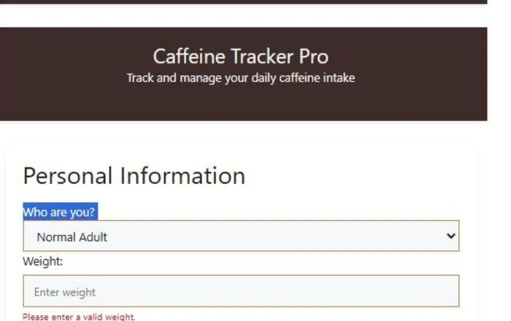 Caffeine Calculator By Weight And Age